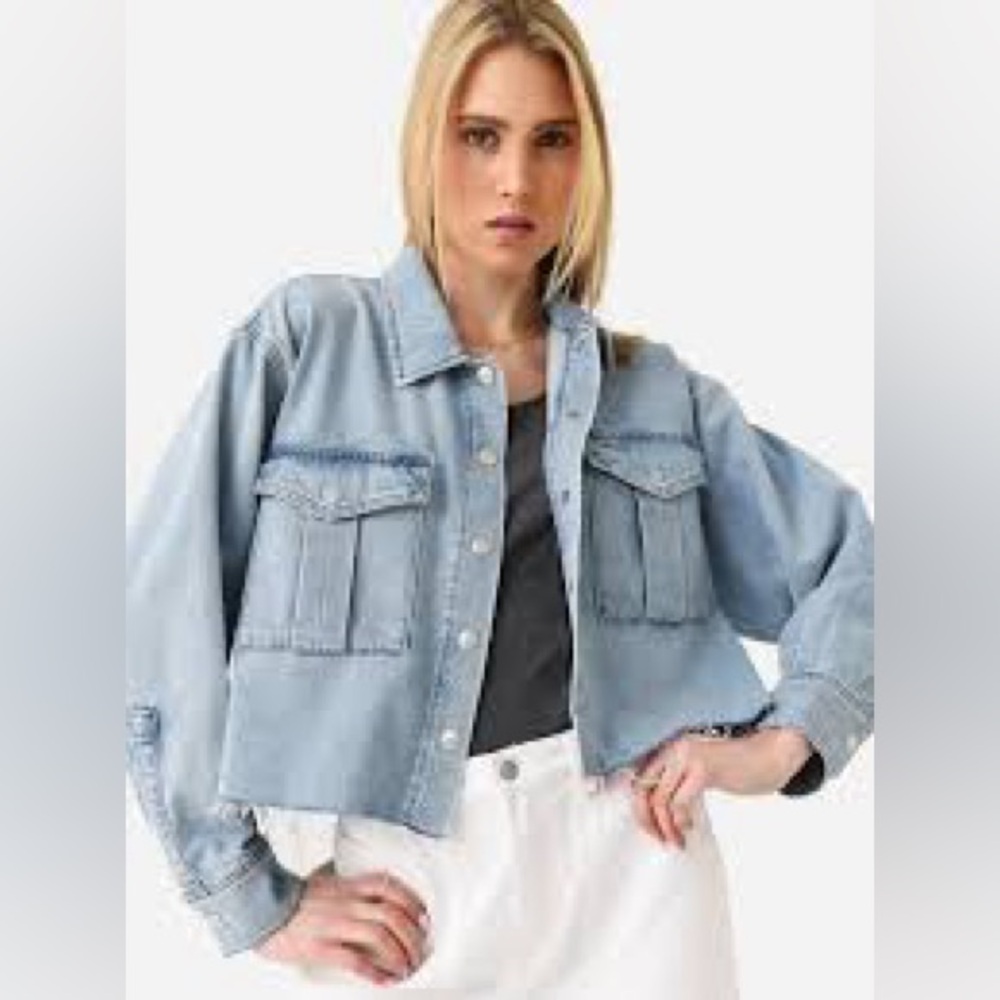 Agolde Light Blue Cropped Denim Jacket